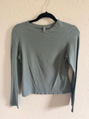 SKIMS Sage Green Long Sleeve Crew Tee